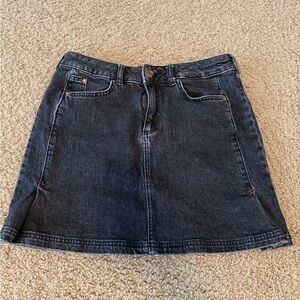 Pilcro A-Line Black and Blue Mini Skirt